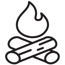 Lagerfeuer-Symbol als Icon für die Online Makers Camps